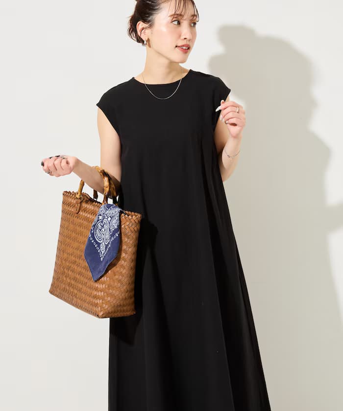印度棉質彈性後背開口連身裙【限定展開】