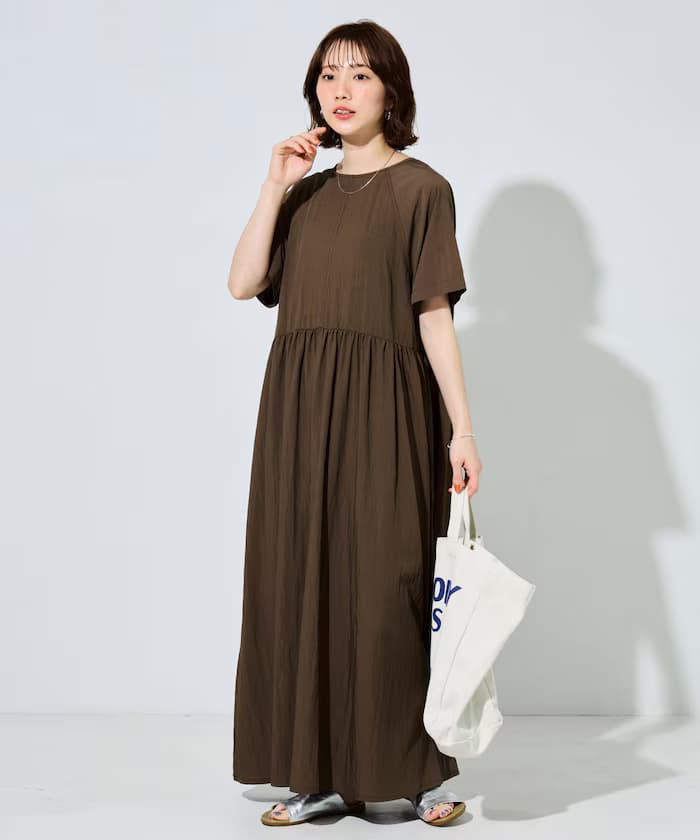 尼龍層次連身裙【限定展開】