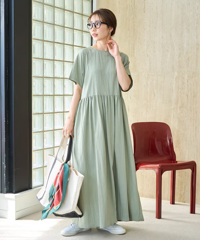 尼龍層次連身裙【限定展開】