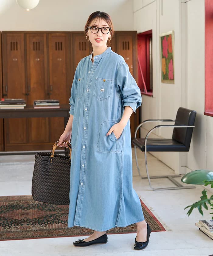 別注FLARE MAXI丹寧連身裙【限定展開】