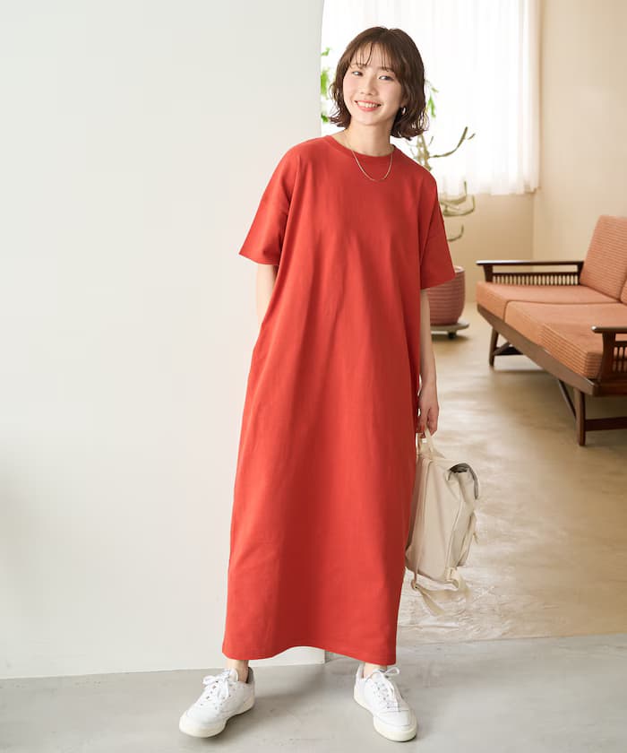 USA棉質寬版T恤連身裙【限定展開】