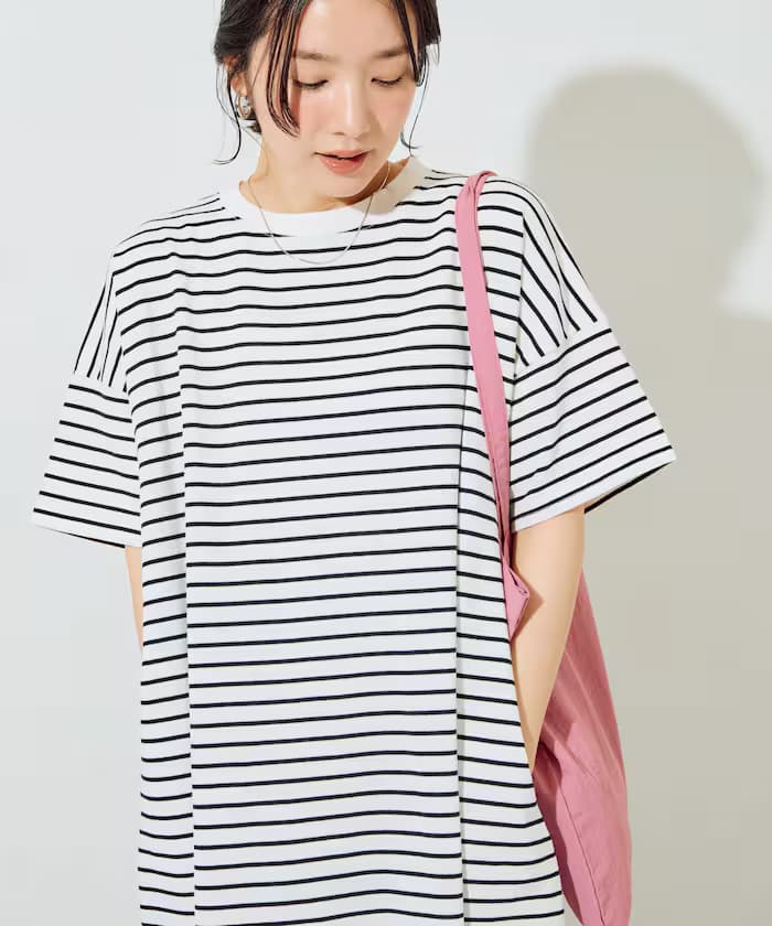 USA棉質寬版T恤連身裙【限定展開】