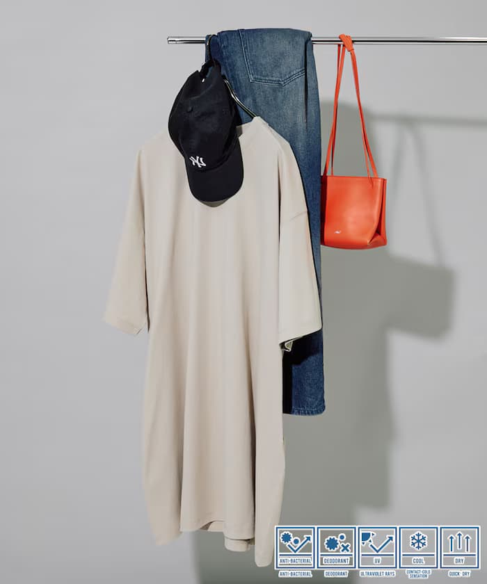 STORATECH 涼感 吸濕排汗 抗UV 抗菌 防臭 寬版短袖迷你洋裝【限定款】