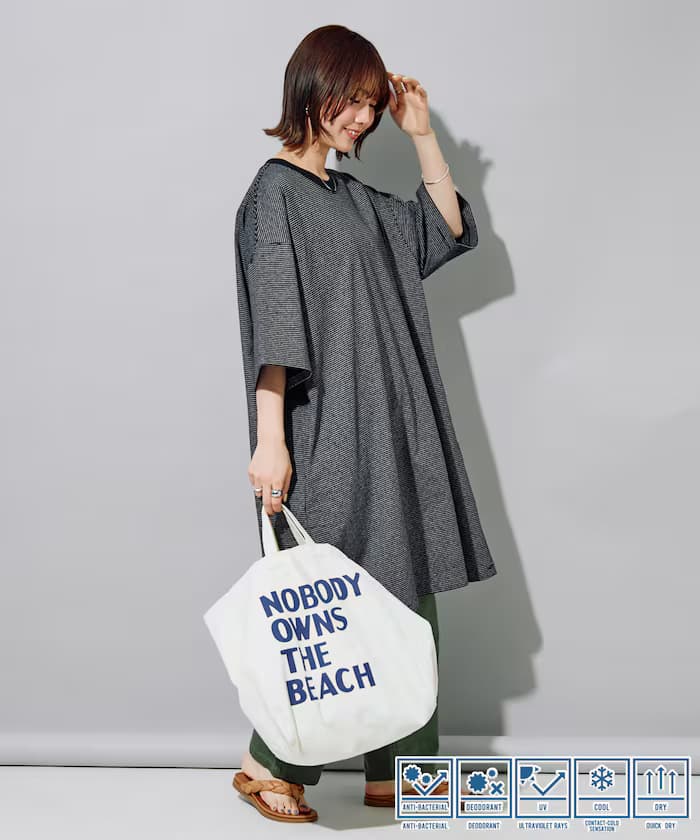 STORATECH 涼感 吸濕排汗 抗UV 抗菌 防臭 寬版短袖迷你洋裝【限定款】