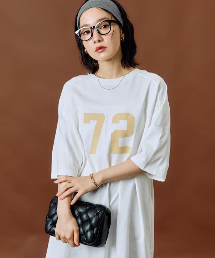 RUSSELL ATHLETIC × FREAK'S STORE 聯名限定 植絨 印花 數字 連身裙【限定款】