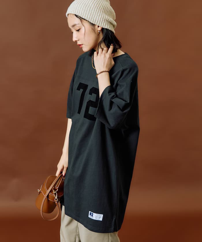 RUSSELL ATHLETIC × FREAK'S STORE 聯名限定 植絨 印花 數字 連身裙【限定款】