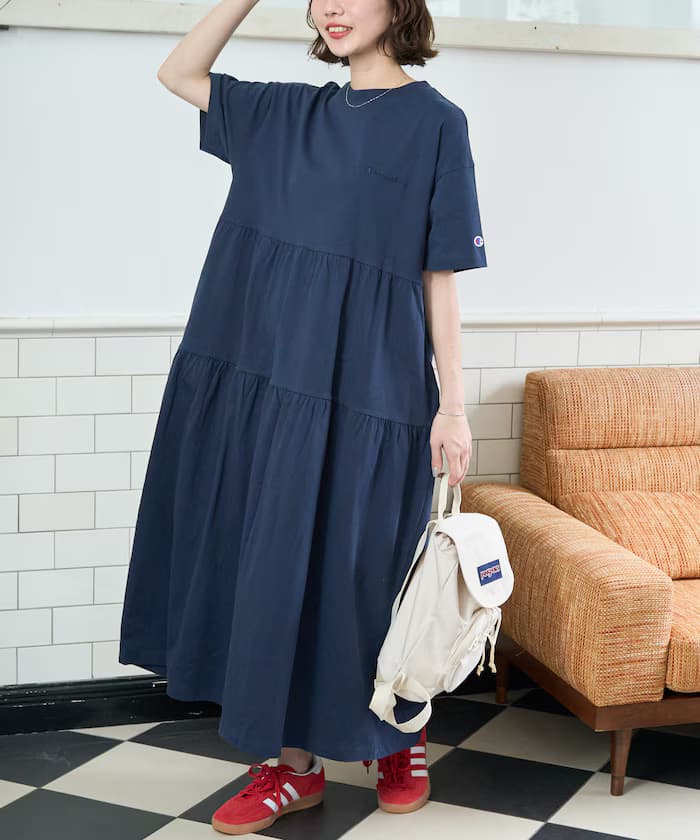 Champion × FREAK'S STORE 別注層次切替連身裙【限定展開】