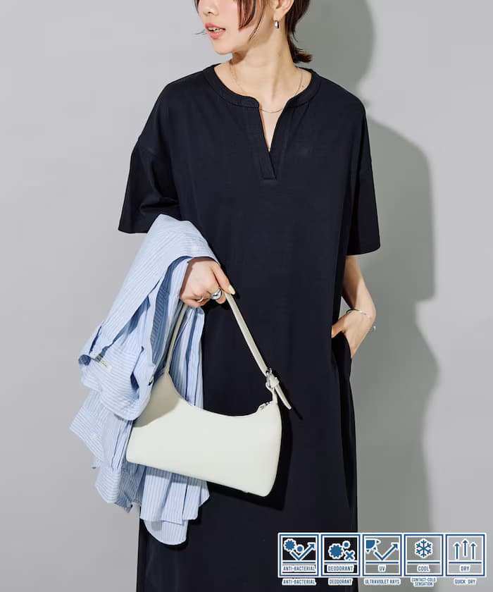 STORATECH 涼感 吸濕排汗 抗UV 抗菌防臭 鑰匙領 連身裙【限定款】