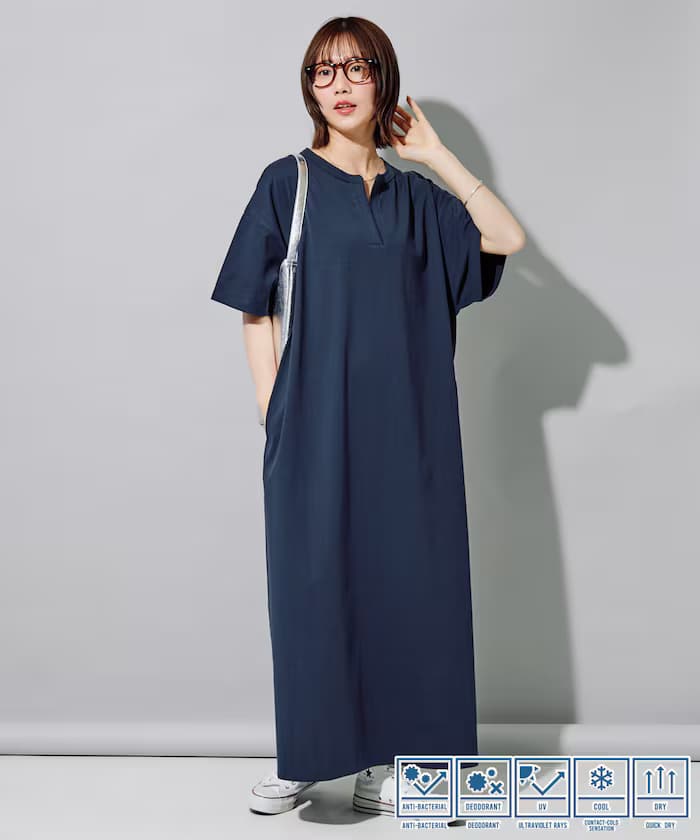 STORATECH 涼感 吸濕排汗 抗UV 抗菌防臭 鑰匙領 連身裙【限定款】