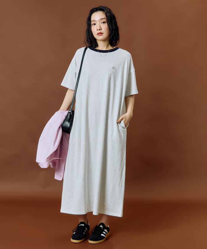 RUSSELL ATHLETIC × FREAK'S STORE 聯名限定 滾邊配色 口袋 寬版連身裙【限定款】