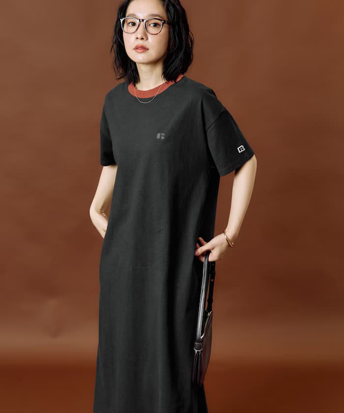 RUSSELL ATHLETIC × FREAK'S STORE 聯名限定 滾邊配色 口袋 寬版連身裙【限定款】