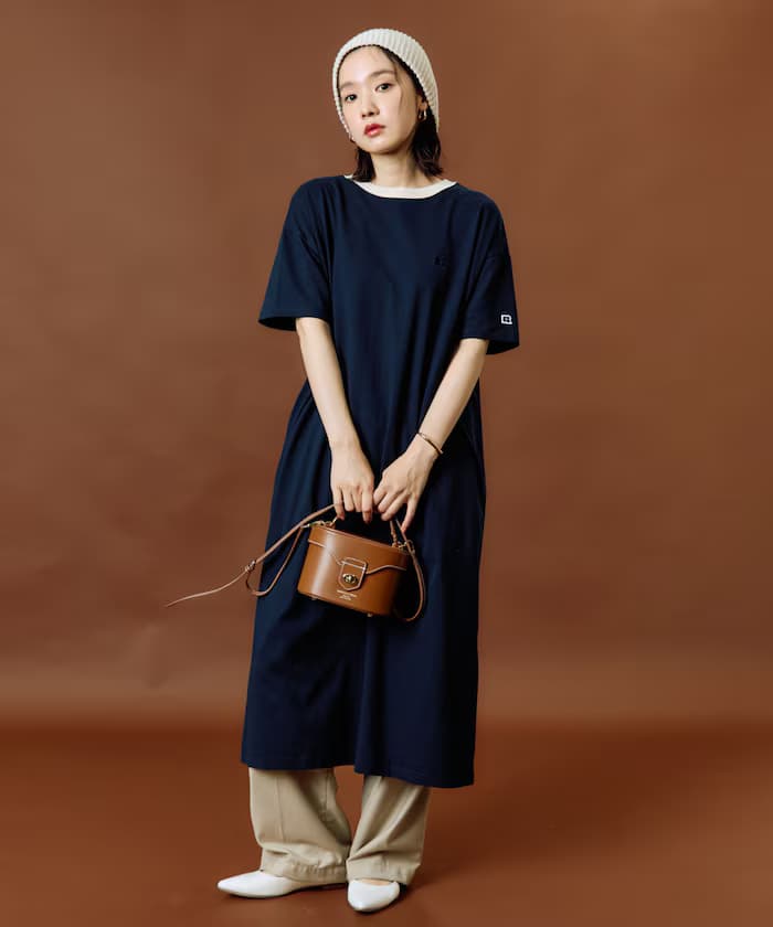 RUSSELL ATHLETIC × FREAK'S STORE 聯名限定 滾邊配色 口袋 寬版連身裙【限定款】