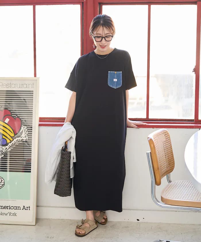 Lee × FREAK'S STORE 別注丹寧口袋半袖T恤連身裙【限定展開】