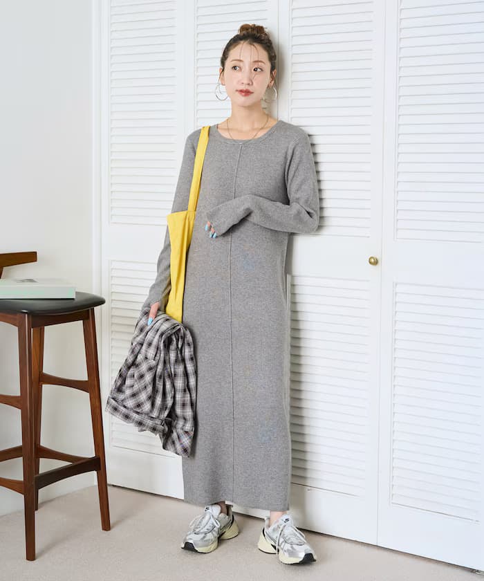 吸濕發熱針織衫連身裙【限定展開】