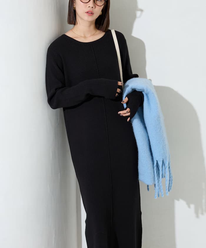 吸濕發熱針織衫連身裙【限定展開】