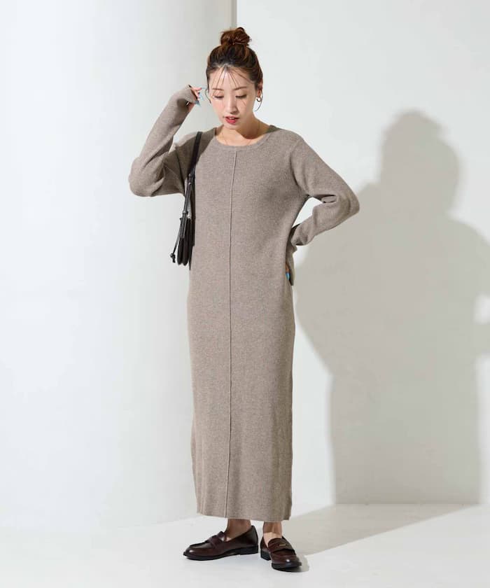 吸濕發熱針織衫連身裙【限定展開】