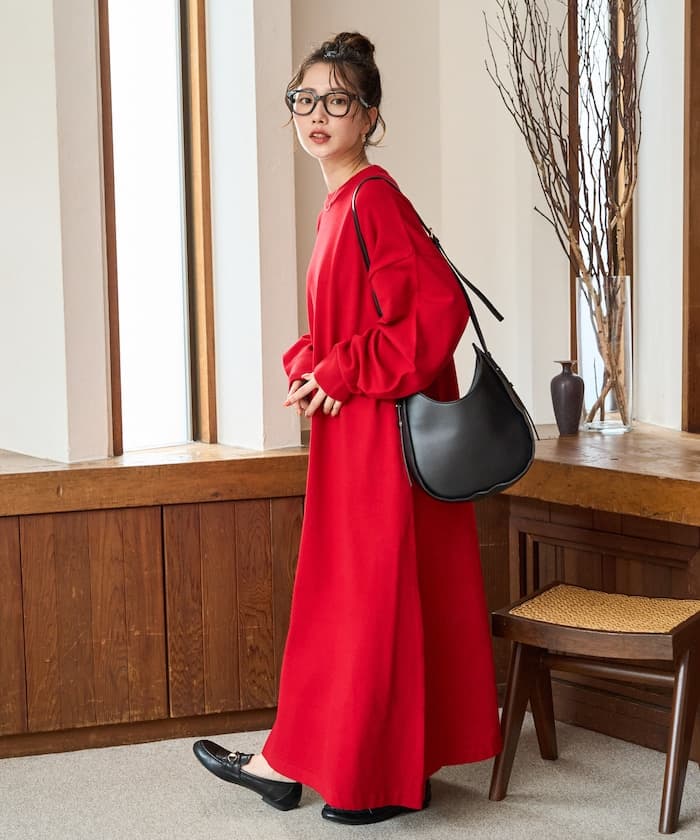 喇叭長裙針織衫連身裙【限定展開】