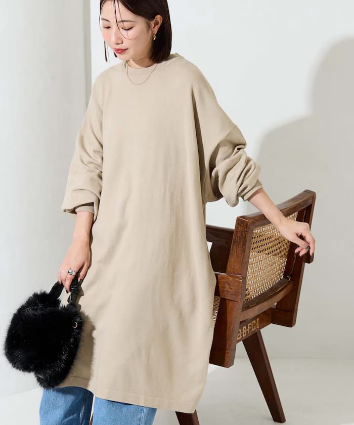 針織衫 迷你 連身裙【限定展開】