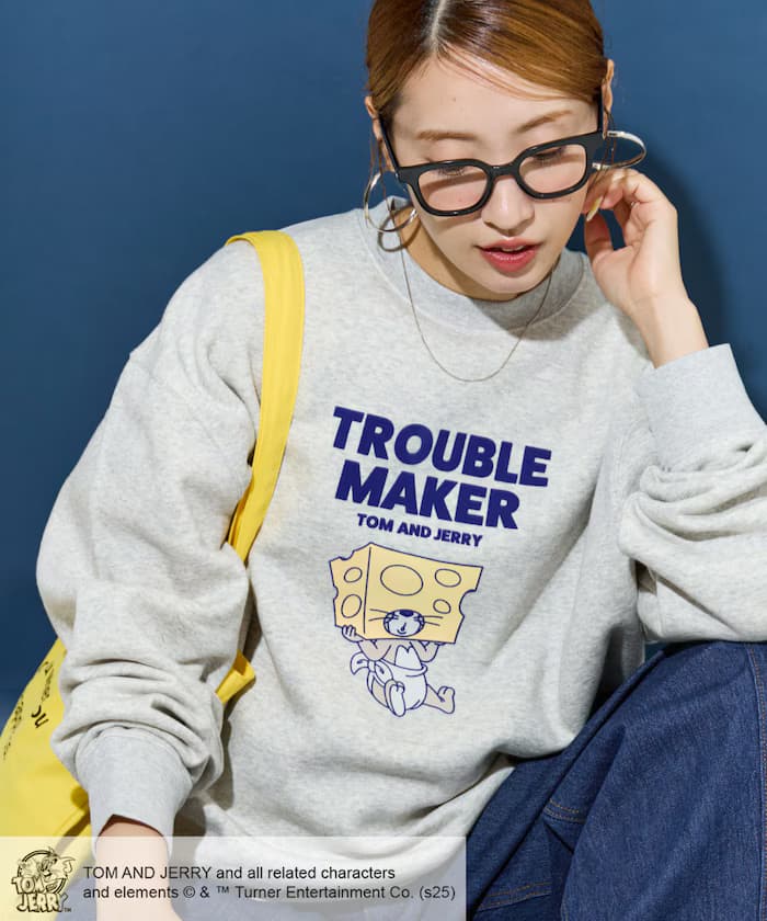 TOM AND JERRY / 湯姆與傑瑞 絨毛刺繡標誌衛衣【限定展開】