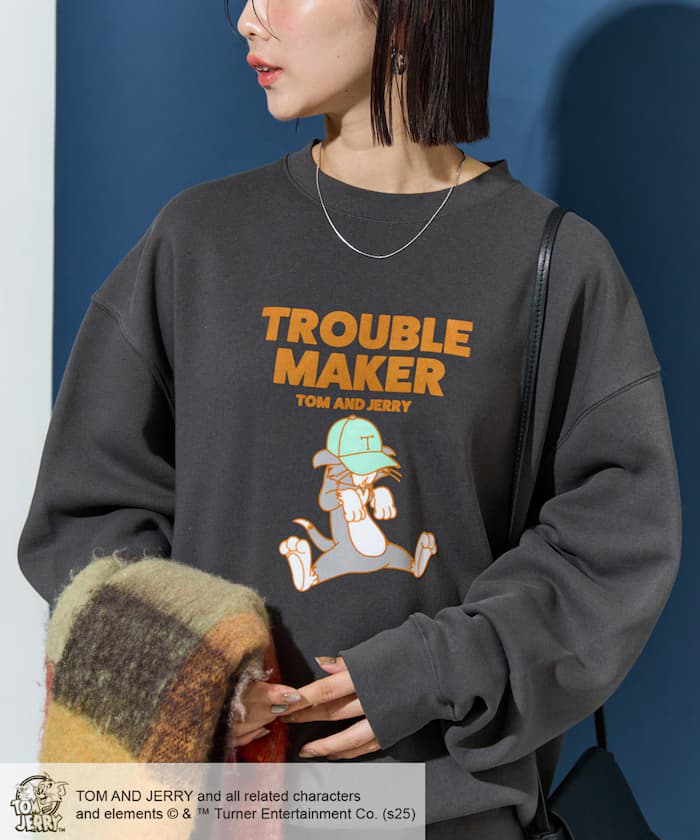 TOM AND JERRY / 湯姆與傑瑞 絨毛刺繡標誌衛衣【限定展開】