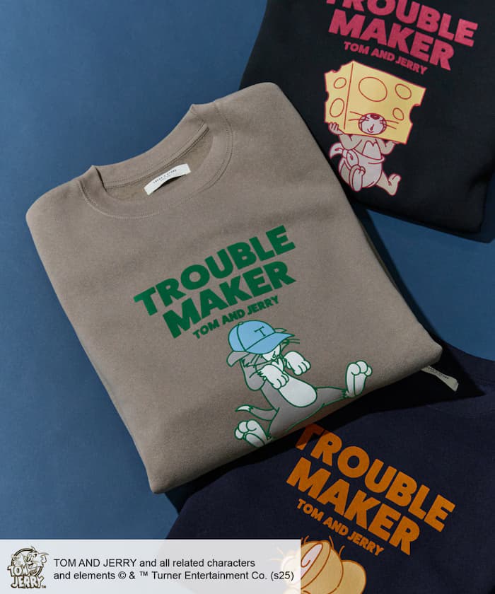 TOM AND JERRY / 湯姆與傑瑞 絨毛刺繡標誌衛衣【限定展開】