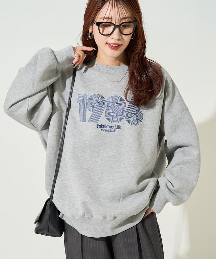 旋轉數字logo刺繡裡起毛衛衣【限定展開】