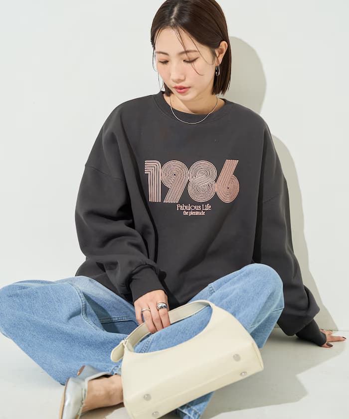 旋轉數字logo刺繡裡起毛衛衣【限定展開】