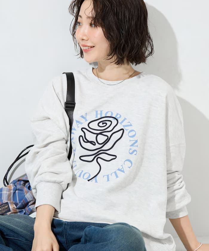 薔薇刺繡×圓形標誌印花衛衣【限定展開】