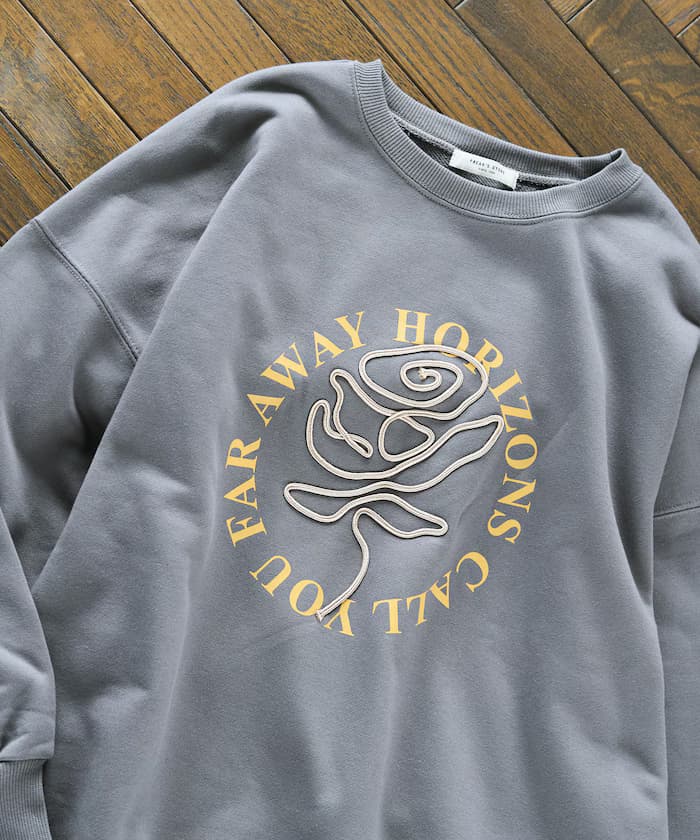 薔薇刺繡×圓形標誌印花衛衣【限定展開】