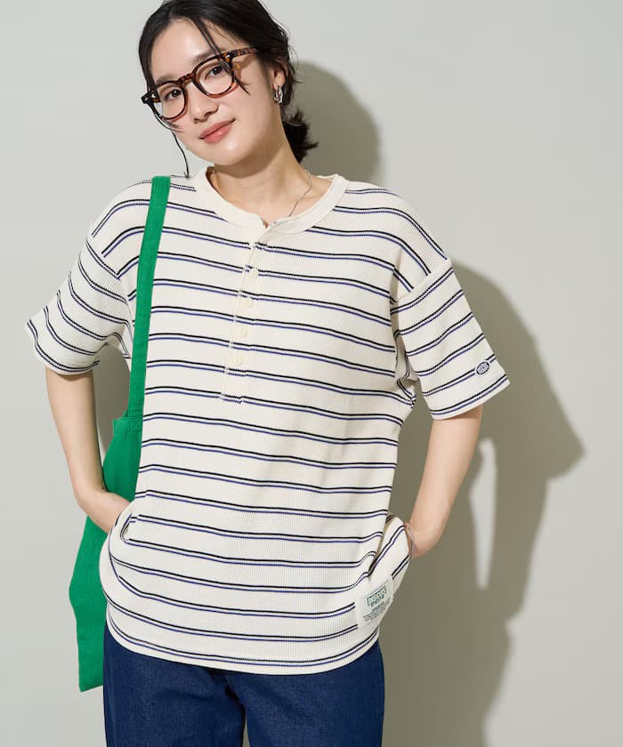 別注 棋盤紋 橫條紋 半袖T恤【限定展開】