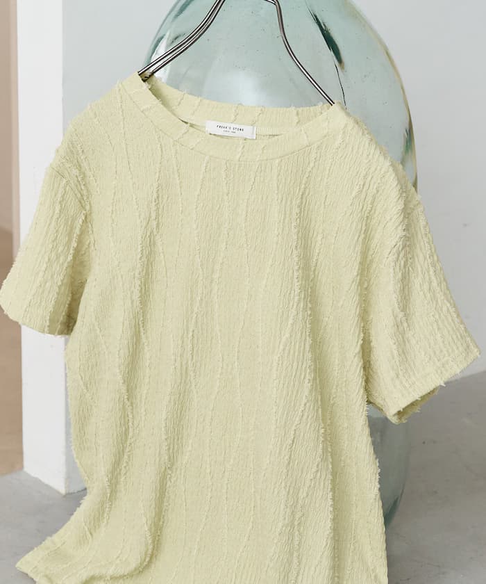 流蘇條紋半袖上衣【限定展開】