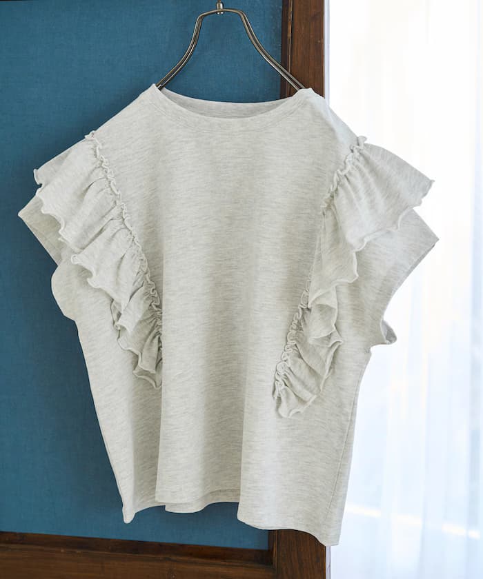 荷葉邊袖 T恤【限定展開】