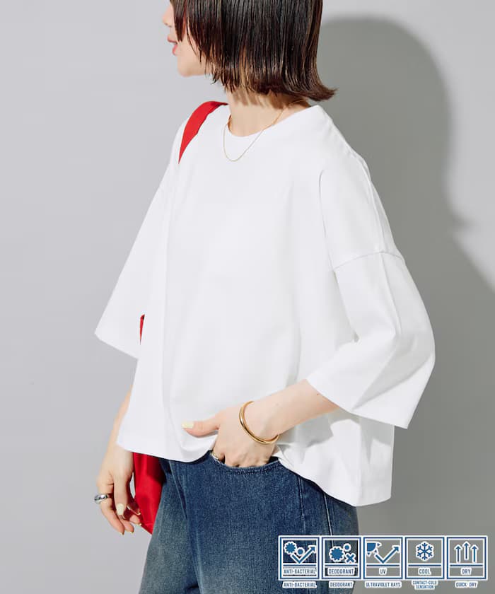 STORATECH 涼感 吸濕排汗 抗UV 抗菌 防臭 短版寬版T恤【限定款】 — 1/5