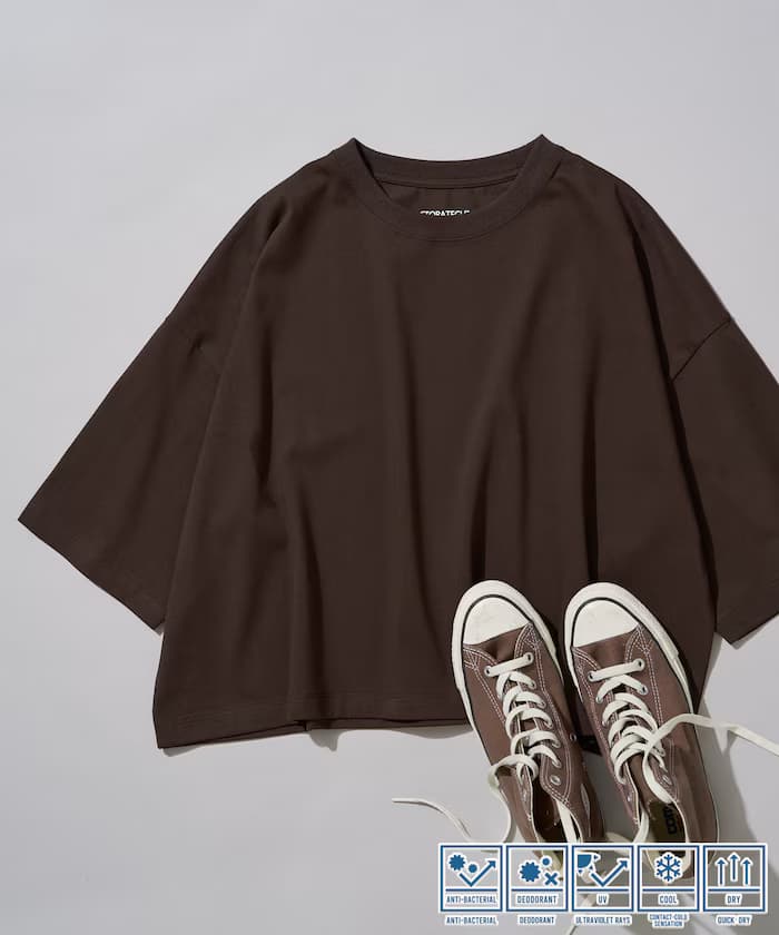 STORATECH 涼感 吸濕排汗 抗UV 抗菌 防臭 短版寬版T恤【限定款】 — 4/5