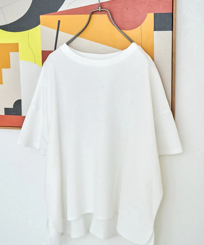 迷你荷葉紋短版圓領半袖T恤【限定展開】