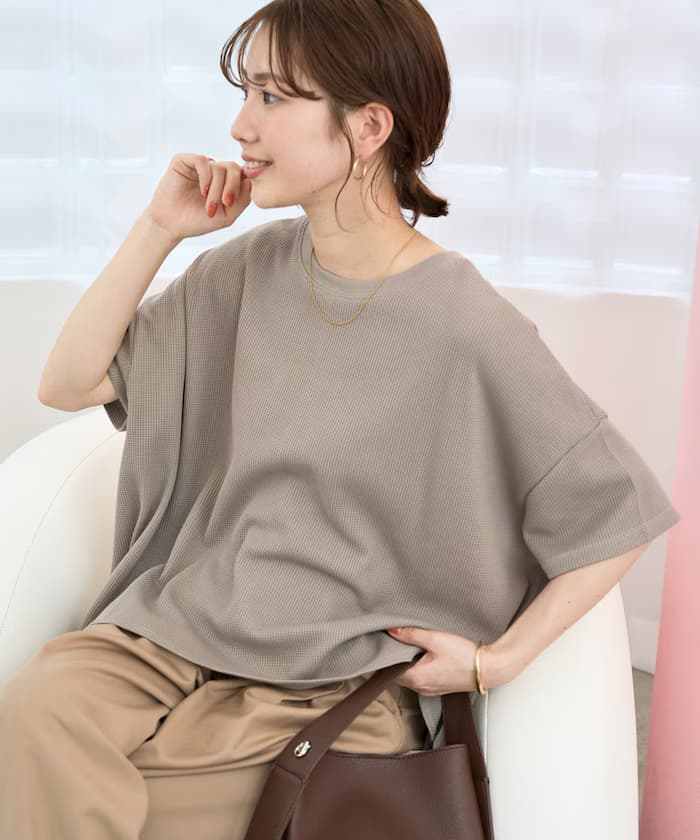 迷你荷葉紋短版圓領半袖T恤【限定展開】