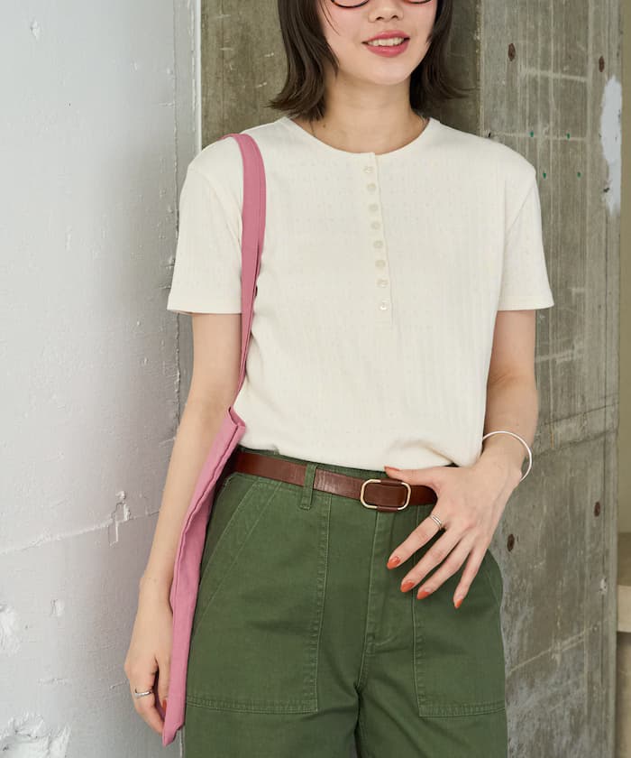 パターン 網眼 ヘンリー 半袖 T恤【限定展開】