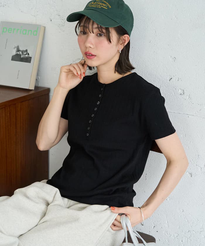 パターン 網眼 ヘンリー 半袖 T恤【限定展開】