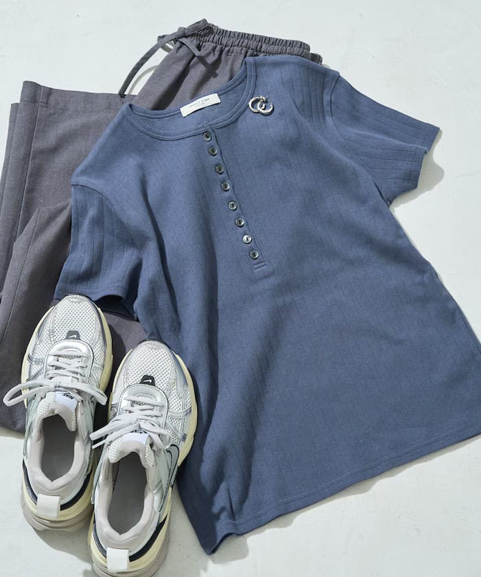 パターン 網眼 ヘンリー 半袖 T恤【限定展開】