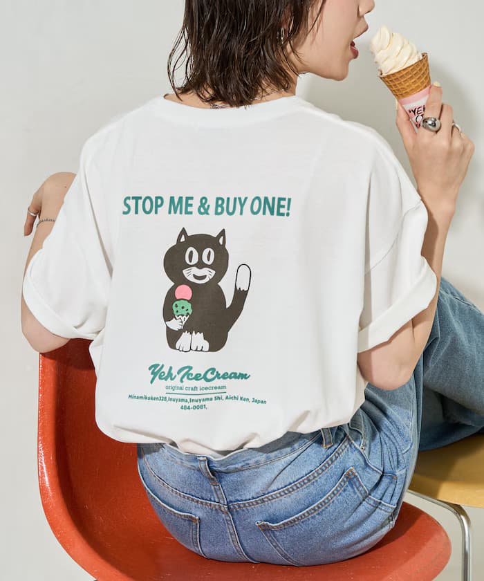 FREAK'S STORE 聯名限定 YEH! 貓咪印花 短袖T恤【限定款】