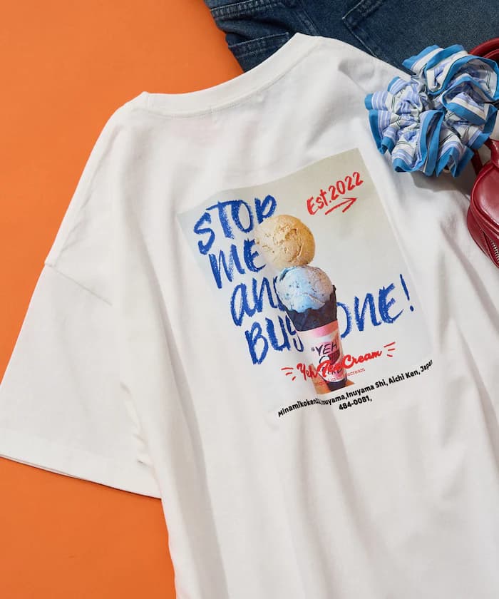 YEH Ice Cream 聯名限定 背面照片印花 短袖T恤【限定款】