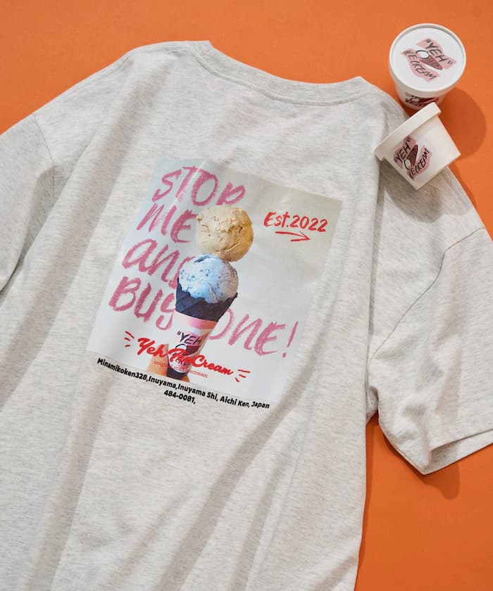 YEH Ice Cream 聯名限定 背面照片印花 短袖T恤【限定款】