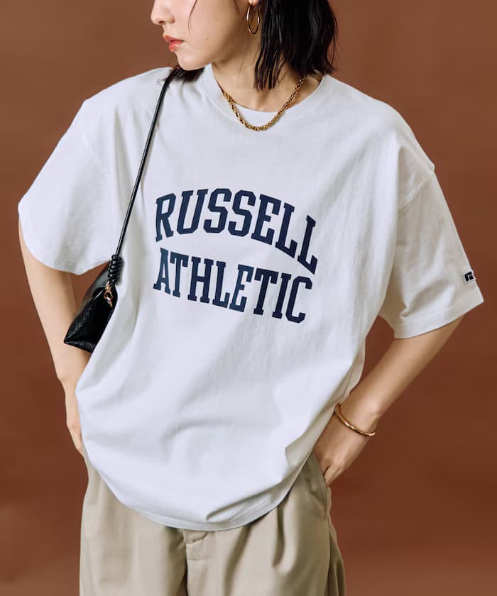 RUSSELL ATHLETIC × FREAK'S STORE 別注絨毛印花短袖T恤【限定展開】