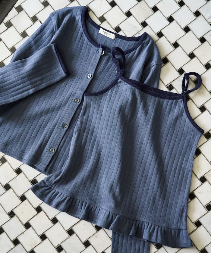 網眼荷葉邊吊帶背心罩衫組合【限定展開】