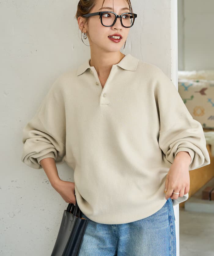 馬球領針織衫套頭衫【限定展開】