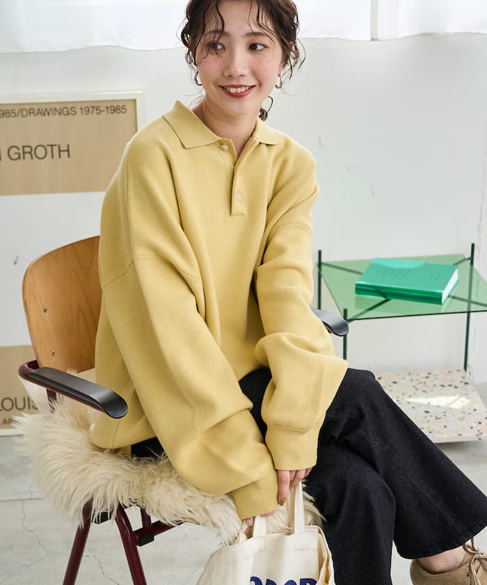 馬球領針織衫套頭衫【限定展開】