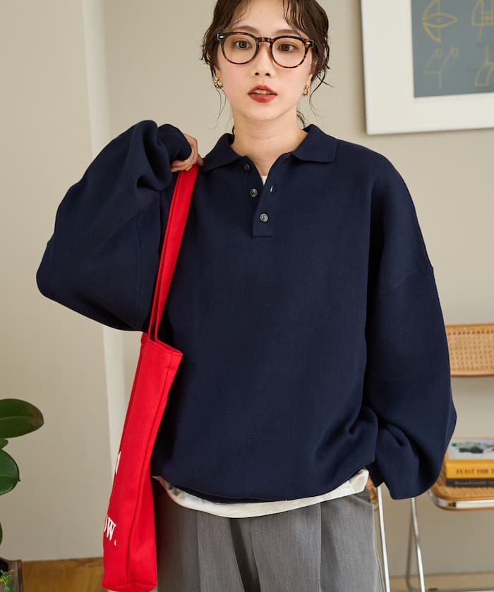 馬球領針織衫套頭衫【限定展開】