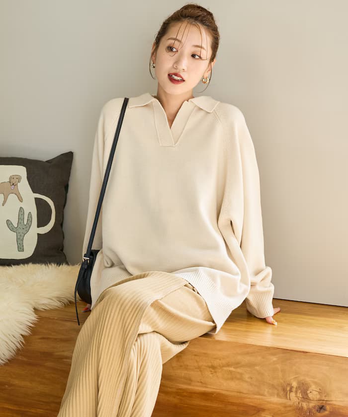 ポロ襟 スキッパー 針織衫 套頭衫【限定展開】