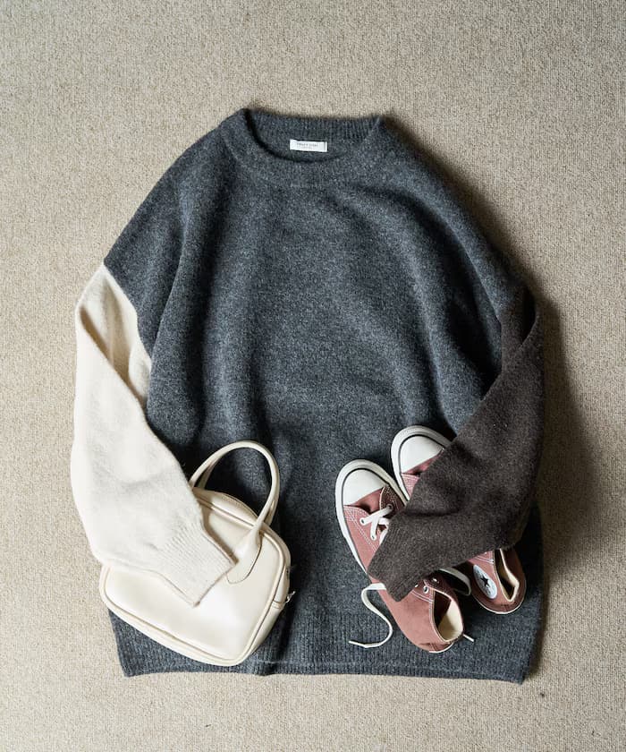 袖瘋狂寬版針織套頭衫【限定展開】