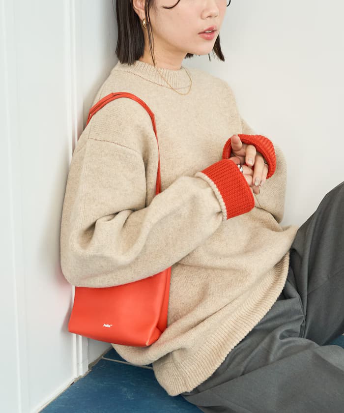 裡配色針織套頭衫【限定展開】